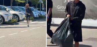He arrived at the 30 million euro star facility with a garbage bag! Onlookers were astonished.