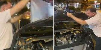 Trabzonspor fans, angry at Fatih Tekke, removed the wrapping on his car.