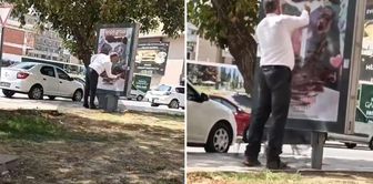 He covered the poster on the billboard with spray paint! His justification is as interesting as the incident itself.