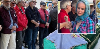 Cleavage crisis at the master's funeral! She covered her head, but her outfit drew criticism.