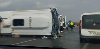 Passenger bus overturned on the Antalya-Isparta road: 5 injured