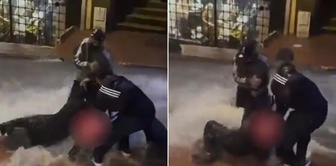 Flood horror in Beyoğlu! Woman dragged for meters, citizens came to her rescue.