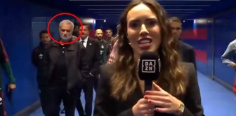 Mourinho's look at the reporter became a hot topic.