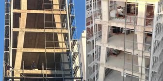 İstanbul'da inşaat halindeki binanın yamuk kolonları tartışma yarattı