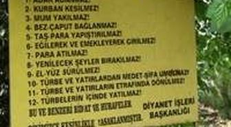 Türbeye Gidenlere Diyanet'ten Uyarı