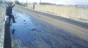Havaların Soğumasıyla Asfaltlanan Yol Vatandaşların Tepkisine Neden Oldu