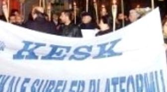 Tekel İşçilerine Meşaleli Destek