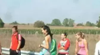 Basketbolcuların Otobüsü Alev Aldı