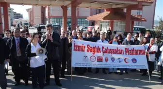 Aliağa'da Doktorlara Şiddet Protesto Edildi