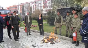 Çan İtfaiyesi'nden Askerlik Şubesi'nde Yangın Tatbikatı