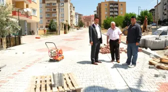 Çorlu'da Kilit Taşı Uygulaması Devam Ediyor