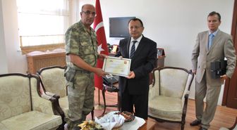 İl Jandarma Komutanı Ayaz'dan Vali Saran'a Veda Ziyareti