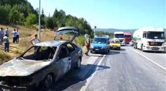 Bolu Dağı'nda Otomobil Yandı