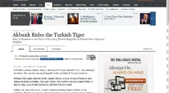 Wall Street Journal, Türkiye Ekonomisini Değerlendirdi