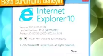 Windows 7'ye Internet Explorer 10 Geliyor