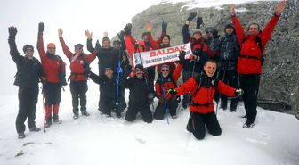 Baldak Üyeleri Bin 306 Metreye Tırmandı