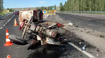 Kazada Traktör Ortadan İkiye Bölündü