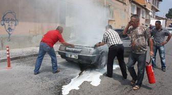 Seyir Halindeki Otomobilde Yangın