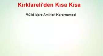 Kırklareli'den Kısa Kısa