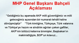 MHP Genel Başkanı Bahçeli Açıklaması