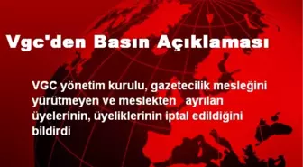 Vgc'den Basın Açıklaması