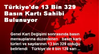 Türkiye'de 13 Bin 329 Basın Kartı Sahibi Bulunuyor