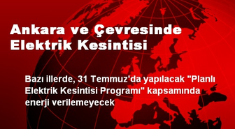 Ankara ve Çevresinde Elektrik Kesintisi
