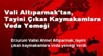 Vali Altıparmak'tan, Tayini Çıkan Kaymakamlara Veda Yemeği