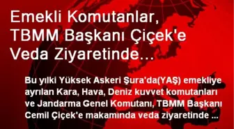 Emekli Komutanlar, TBMM Başkanı Çiçek'e Veda Ziyaretinde Bulundu