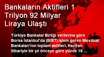Bankaların Aktifleri 1 Trilyon 92 Milyar Liraya Ulaştı