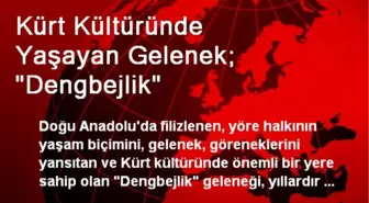 Kürt Kültüründe Yaşayan Gelenek; 'Dengbejlik'