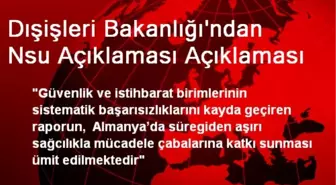 Dışişleri Bakanlığı'ndan Nsu Açıklaması Açıklaması