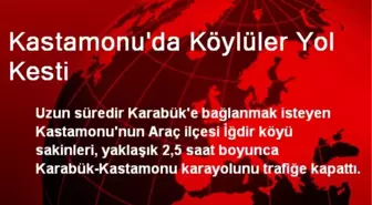 Kastamonu'da Köylüler Yol Kesti