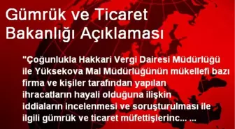 Gümrük ve Ticaret Bakanlığı Açıklaması