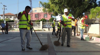 Aksu'da Okullarda Temizlik Çalışması