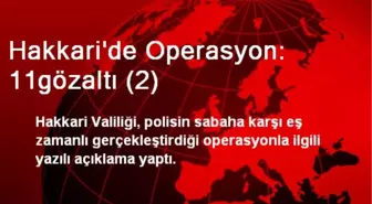 Hakkari'de Operasyon: 11gözaltı