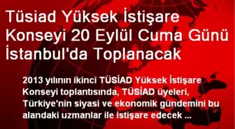 Tüsiad Yüksek İstişare Konseyi 20 Eylül Cuma Günü İstanbul'da Toplanacak