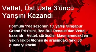 Vettel, Üst Üste 3'üncü Yarışını Kazandı