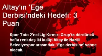 Altay'ın 'Ege Derbisi'ndeki Hedefi: 3 Puan