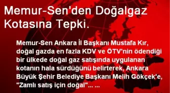 Memur-Sen'den Doğalgaz Kotasına Tepki