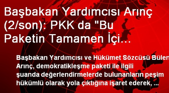 Başbakan Yardımcısı Arınç (2/son): PKK da 'Bu Paketin Tamamen İçi Boştur' Diyor