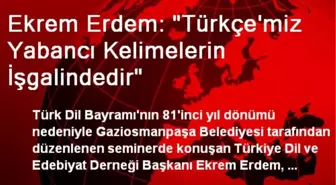 Ekrem Erdem: 'Türkçe'miz Yabancı Kelimelerin İşgalindedir'