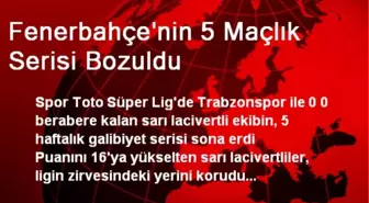 Fenerbahçe'nin 5 Maçlık Serisi Bozuldu