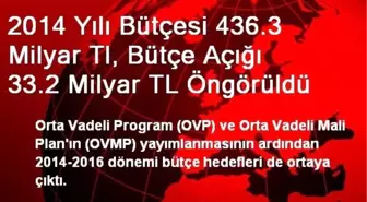 2014 Yılı Bütçesi 436.3 Milyar Tl, Bütçe Açığı 33.2 Milyar TL Öngörüldü