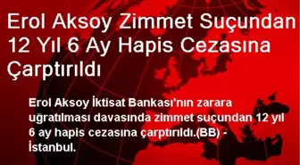 Erol Aksoy Zimmet Suçundan 12 Yıl 6 Ay Hapis Cezasına Çarptırıldı