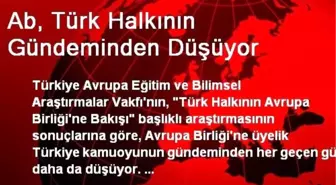 Ab, Türk Halkının Gündeminden Düşüyor