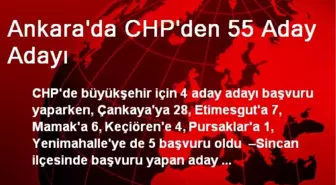 CHP'den Ankara İçin 55 Aday Adayı