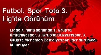 Futbol: Spor Toto 3. Lig'de Görünüm