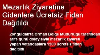 Mezarlık Ziyaretine Gidenlere Ücretsiz Fidan Dağıtıldı