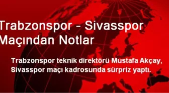 Trabzonspor - Sivasspor Maçından Notlar